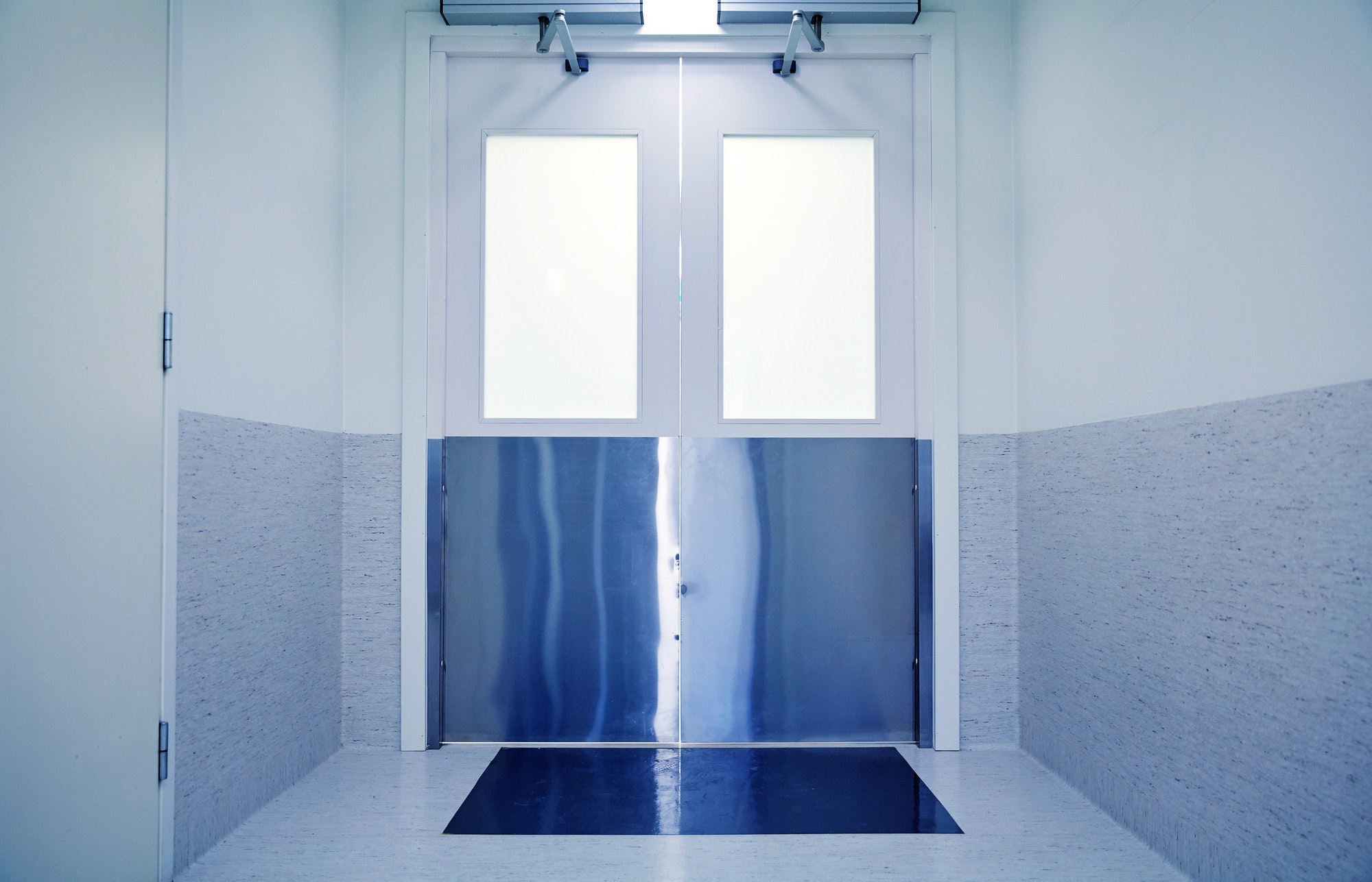 doors at hospital or laboratory corridor
