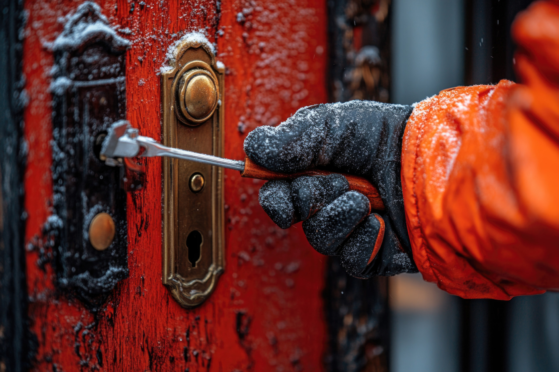 expert-handyman-installing-new-lock-front-door-house-using-screwdriver-enhanced-security